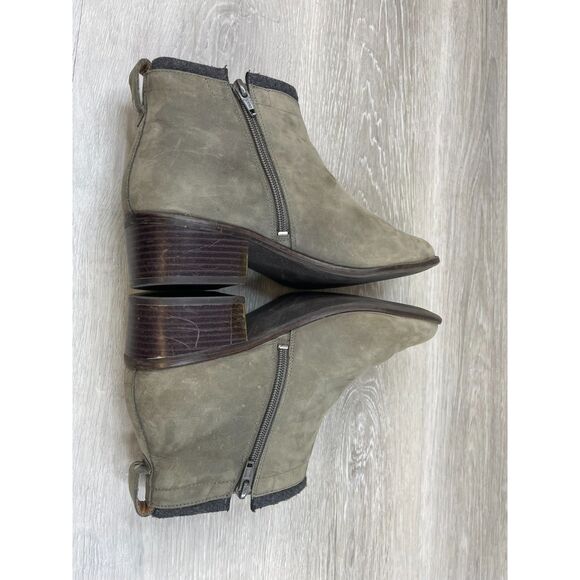 Vionic Joslyn Women's Bootie Biker Ankle Side Zip Heel Boot Leather Gray 9 Shoes - Picture 4 of 13